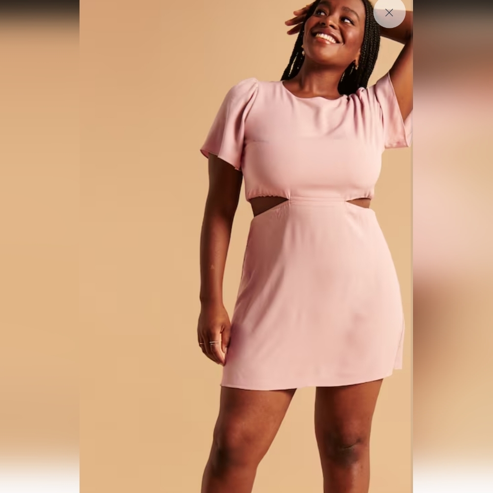 Abercrombie & Fitch Cutout Mini Dress Light Pink Size XXXL NWT